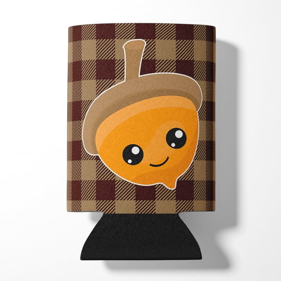 Fall Acorn on Gingham Can or Bottle Hugger
