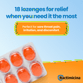 thumbnail image 4 of Bactimicina Sore Throat Pain Relief Lozenges, Maximum Strength, Orange Flavor, Oral Analgesic with Benzocaine for Fast Relief, 18/ct, 4 of 9
