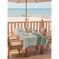 thumbnail image 2 of Outdoor Tablecloth with Umbrella Hole for Patio/Picnic/Party/Camping, Green Striped Waterproof Table Cloth Rectangle Table Cover Washable, Contemporary Geometric Art Rustic (60"x 102"), 2 of 9