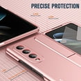 thumbnail image 5 of Dteck Case For Samsung Galaxy Z Fold 4,Shockproof Rugged Built-in S Pen Holder & Hinge Protection Front Screen Protector Slim PC Kicstand Cover with Pen Stylus,Rosegold, 5 of 7