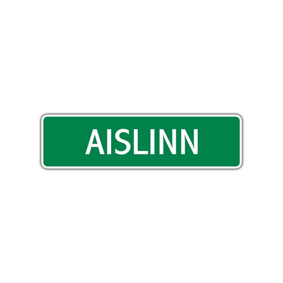 Aislinn Girls Children Name Letter Printed Label Indoor Outdoor Wall Plaque Decoration Aluminum Sign 4"x13.5"