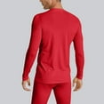 thumbnail image 4 of Men's Compression Shirts Long Sleeve Athletic Workout T-Shirts Color: Red Size: S, 4 of 4