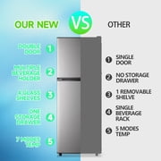TACOOL 5.0 Cu.ft Small Refrigerator Mini Fridge for Bedroom Drink Holder Large Capacity Suit for Home, Apartment, Office SILVER
