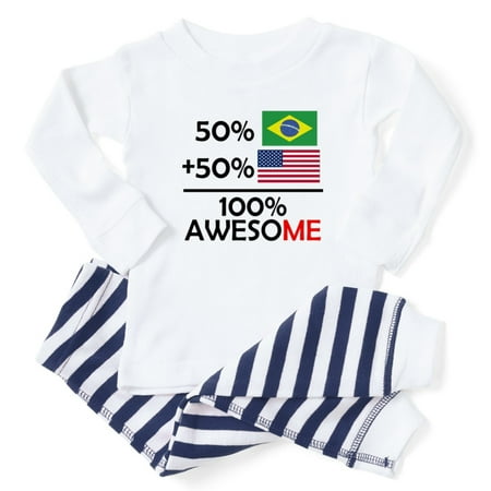 

CafePress - Half Brazilian Half American - Toddler Long Sleeve Pajama set