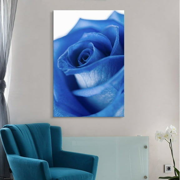 wall26 Canvas Wall Art - Closeup of a Blue Rose - Giclee Print Gallery Wrap Modern Home Art Ready to Hang - 16x24 inches