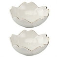 thumbnail image 1 of 2PCS Flower Ceramic Seasoning Dipping Bowl Sakura Design Porcelain Sauce Dish Plate for Condiment Kitchen BBQ (Blanco), 1 of 7