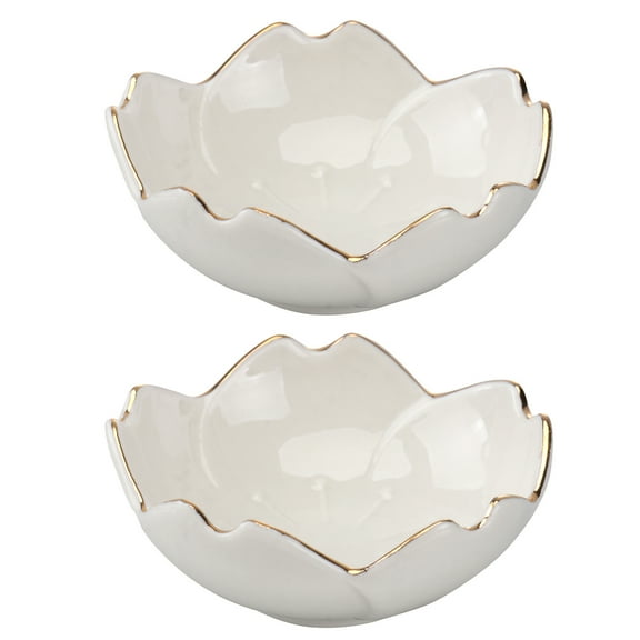 PRETYZOOM Ceramic Seasoning Dish Set of 2 Small Appetizer Plates for Soy Sauce Dipping Condiment Bowls Serving Bowls for Sushi Parties Kitchen Dining