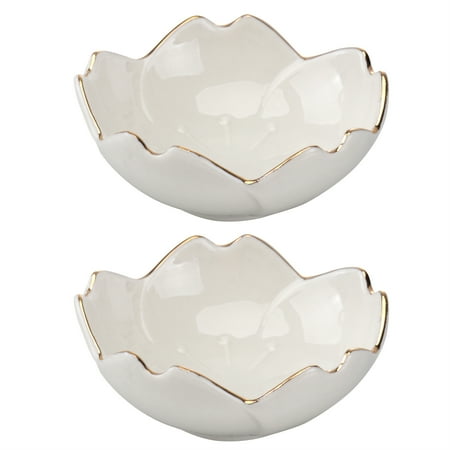 

NUOLUX 2PCS Flower Ceramic Seasoning Dipping Bowl Sakura Design Porcelain Sauce Dish Plate for Condiment Kitchen BBQ (White)