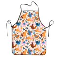 thumbnail image 5 of Uemuo Cute Chickens Printed Bib Apron, Adjustable , Water and Oil Resistant, Cooking Kitchen Chef Apron for Women Men, 5 of 5