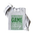 thumbnail image 5 of Game Day Sweatshirt for Women Striped Distressed Football Crewneck, Pink on White Sweatshirt, S, 5 of 8
