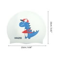 thumbnail image 4 of Unique Bargains 1 Pc Silicone Cartoon Dinosaur Swim Cap White, 4 of 6