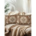 thumbnail image 2 of Waterproof Outdoor Throw Pillows with Inserts 12"x20" Set of 2,Brown Boho Soft Decorative Pillowcases for Couch Bedroom,Retro Western Rustic Ethnic Tribal Patterns Pillow Covers for Sofa Living Room, 2 of 8