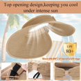 thumbnail image 4 of Tigebraver Foldable Straw Sun Visor Hat For Women, Wide Brim Packable Ponytail Sun Hat With Adjustable Fit For Summer Beach, 4 of 7