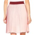thumbnail image 2 of Sakkas Amira Accordion Pleated Midi Crepe Slim Skirt with Elastic Waist - Pink/burgundy - One Size Regular, 2 of 5