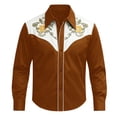 thumbnail image 3 of JAJAHO Boys Long Sleeve Shirts Western Cowboy Floral Embroidery Button Down Collared Shirts For Kids 4-13Y Soft Tops, 3 of 4