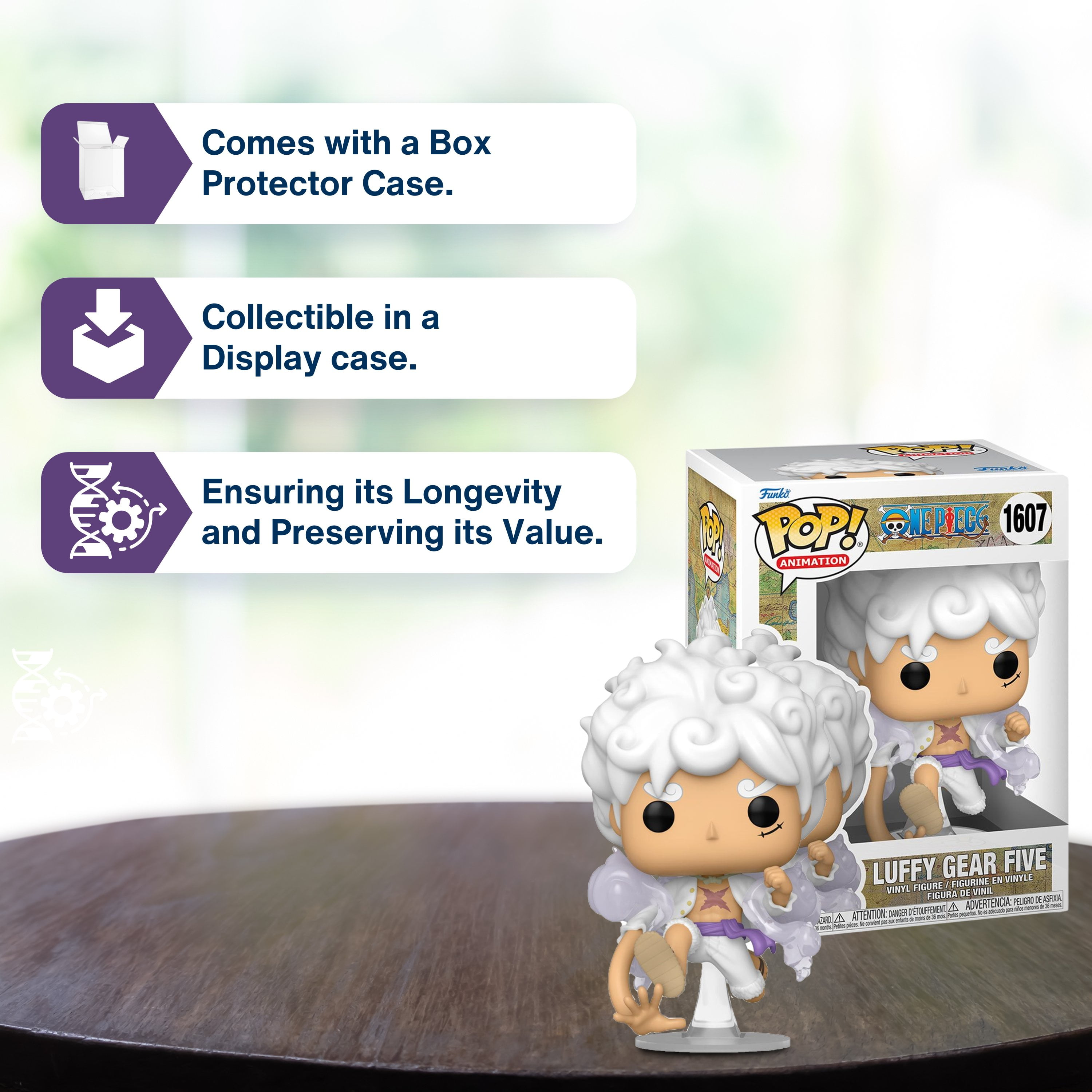 Funko Pop! Animation One Piece: Luffy Gear Five 1607 - Collectible Vinyl Figure with Box Protector