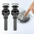 thumbnail image 4 of Wowow Bathroom Sink Drain with Overflow 2 Pack, Brushed Nickel Pop Up Drain, 4 of 6
