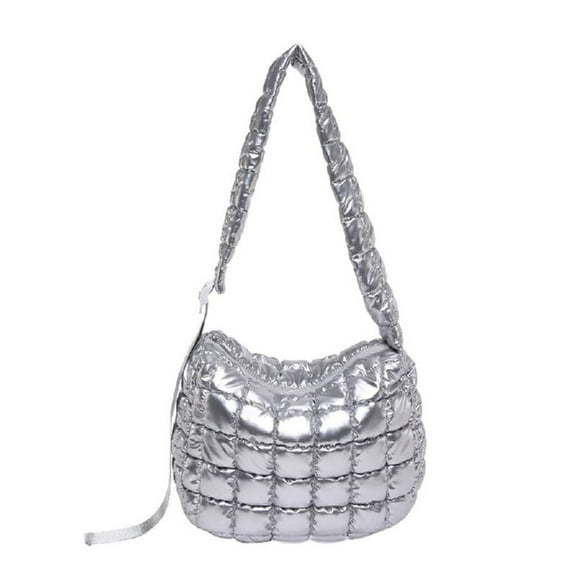 Necvior Modern Quilted Handbag Purse for Women Spacious Puffer Shoulder Bag for Shopping