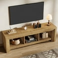 thumbnail image 5 of Finmind 63" TV Stand for TVs Up to 75 inches, Farmhouse Entertainment Center with Open Storage, Media TV Console for Living Room, Light Brown, 5 of 8