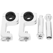 HOMEMAXS  2 Pcs Motorcycle Mount Bracket Handguard Accessories Taper Replacement Silver