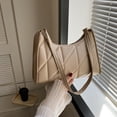 thumbnail image 4 of Soft Handle Shoulder Bag Women's Shoulder Bag Smooth Faux Leather Large Capacity Zipper Closure Solid Color Firm Stitching Portable Cosmetic Earphone, 4 of 8