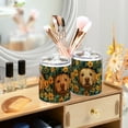 thumbnail image 3 of Yayeee 2 Pack Qtip Holder Bathroom Cotton Swab Canister with Lid Clear Dispenser Set, Flowers and Dog, 3 of 6