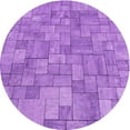 thumbnail image 1 of Ahgly Tapis Rond Lavable en Machine Intérieur Transitionnel Violet Violet, 6 Pieds Rond, 1 of 7
