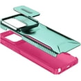 thumbnail image 2 of For Motorola Edge 2025 Ultimate U Design Hybrid with Camera Window Covering - Teal+Hot Pink, 2 of 4