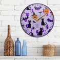 thumbnail image 3 of Yayeee Wall Clock Battery Operated 9.5" Silent Non-Ticking for Living Room, Purple Halloween Pumpkin, 3 of 8