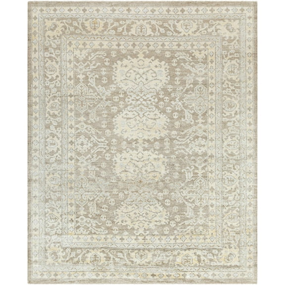 Hauteloom Stirum Living Room, Bedroom Area Rug - Traditional - Ivory, Gray - 10' x 14'