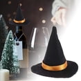 thumbnail image 2 of 2Pcs Mini Felt Witch Hats for Halloween, 2.7" Black Handmade Bottle Decor, DIY Craft Accessories, Reusable Tabletop Ornaments for Holiday Celebrations & Craft Projects, 2 of 7
