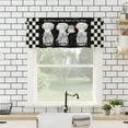 thumbnail image 4 of Chef Gnome Curtain Valance, The Kitchen is The Heart of The Home Cooking Cake Black Buffalo Check Short Rod Pocket Window Treatment for Living Room, Bedroom, Kitchen,1 Panel, 54" W x 18" L, 4 of 5