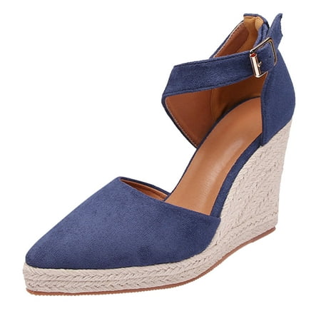 

Cathalem Pointed Toe Espadrilles Fisherman Shoes Women s Wedges New Summer 2022 Flax Straw Woven With A High Heel Shoes Pumps Women Shoes Blue 42