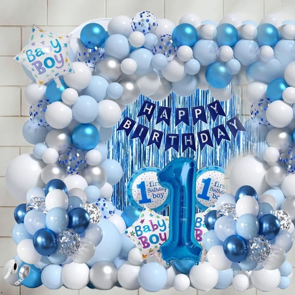 1 year first Boy Birthday Decoration kit Combo items for Boys (Set of 59)