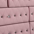 thumbnail image 3 of Furniture of America Gijit Glam Fabric 2-Piece Dresser and Mirror Set in Pink, 3 of 8