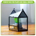 thumbnail image 4 of NCYP Glass Enclosure with Vent Holes for Insect, Spiders - 5.8'' x 3.8'' x 6.8'', Small Closed Front Opening Door Succulent Terarium - House Shape Habitat, Home Decor Black (No Plants), 4 of 12