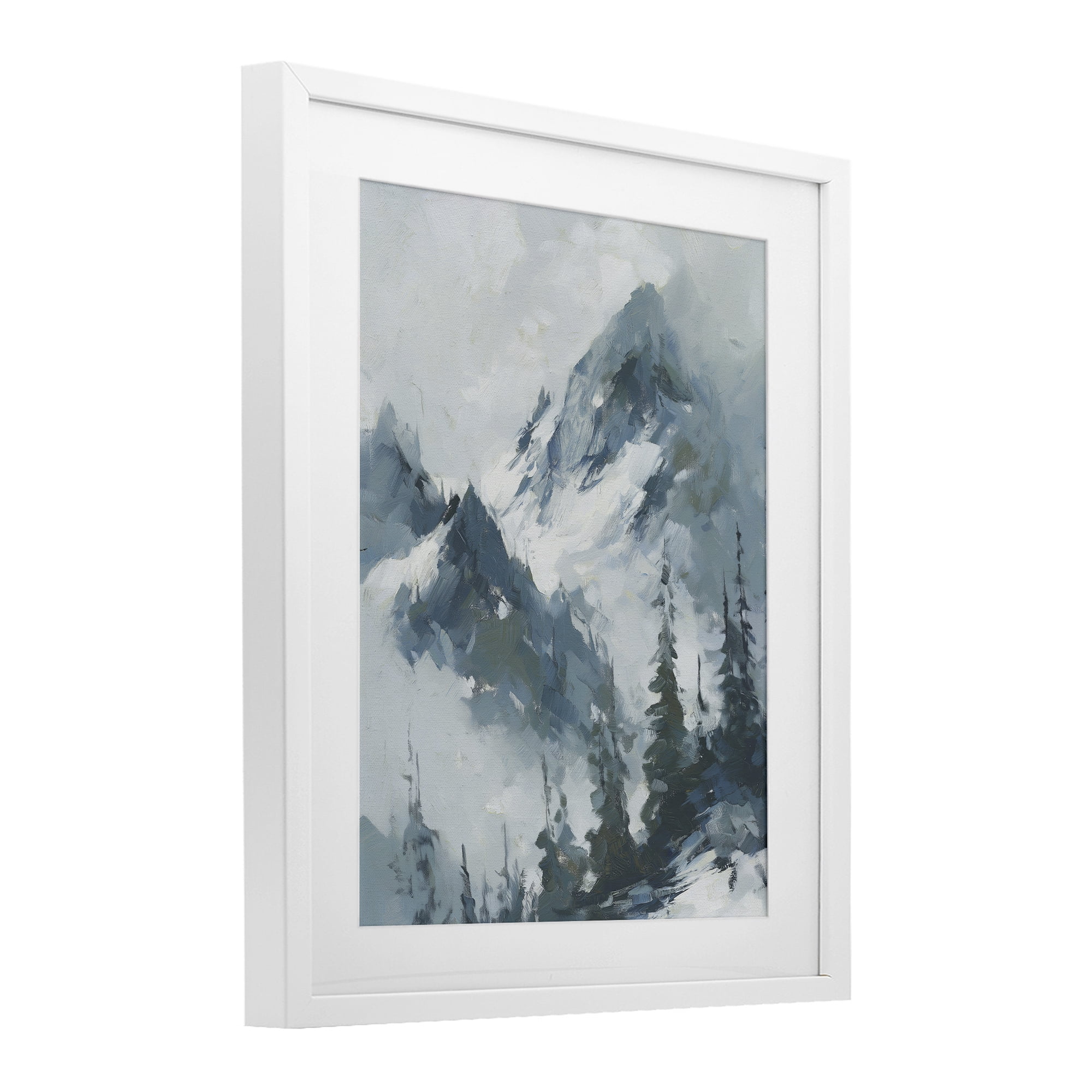 Stupell Industries Frozen Majesty Mountains White Framed Print Under Glass, design by Svetlana Aleynikova