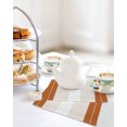 thumbnail image 4 of Orange Beige Stripe Kitchen Dish Towels for Drying Dishes Set of 2, Modern Art Horizontal Striped Waffle Weave Microfiber Hand Tea Bathroom Towels Quick Dry & Absorbent Towel 12x12, 4 of 7