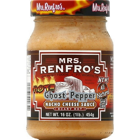 Mrs. Renfro's Ghost Pepper Scary Hot Nacho Cheese Sauce, 16 oz, (Pack of