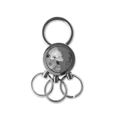 thumbnail image 1 of Blanco y negro flores hermosas Llavero de metal de acero inoxidable Llavero Anillo de cadena Llavero, 1 of 3