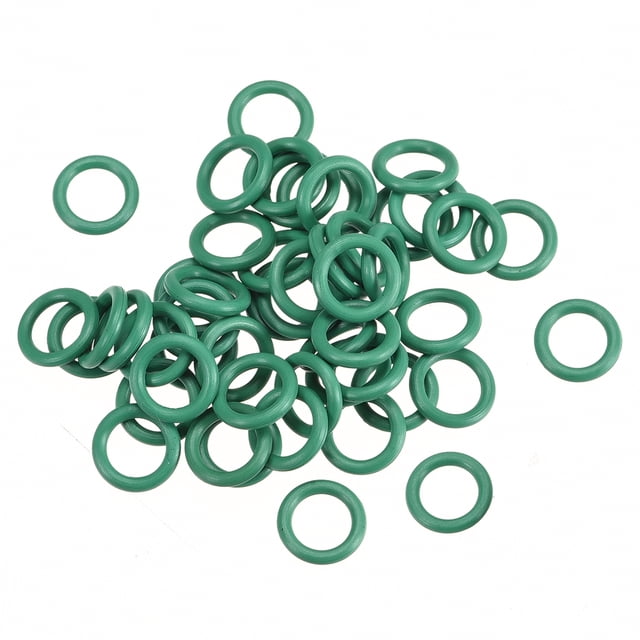 50Pcs 9mm x 1.5mm Anillo de Goma Sello Anillo Resistente al Calor Verde