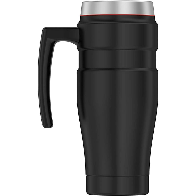 Thermos 16 oz. Stainless King Travel Mug with Handle - Matte Black/Red 