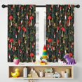 thumbnail image 5 of Blackout Kids Curtains,Red Mushroom Gnome Dark Green Pattern Childrens Insulated Curtains Set Of 2,Bedroom Essentials,Toddler Room Decor 42"x54", 5 of 5