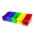 thumbnail image 3 of Storex Set of 5 Large Plastic Book Bins with Wall Mount, Assorted Colors, 3 of 10