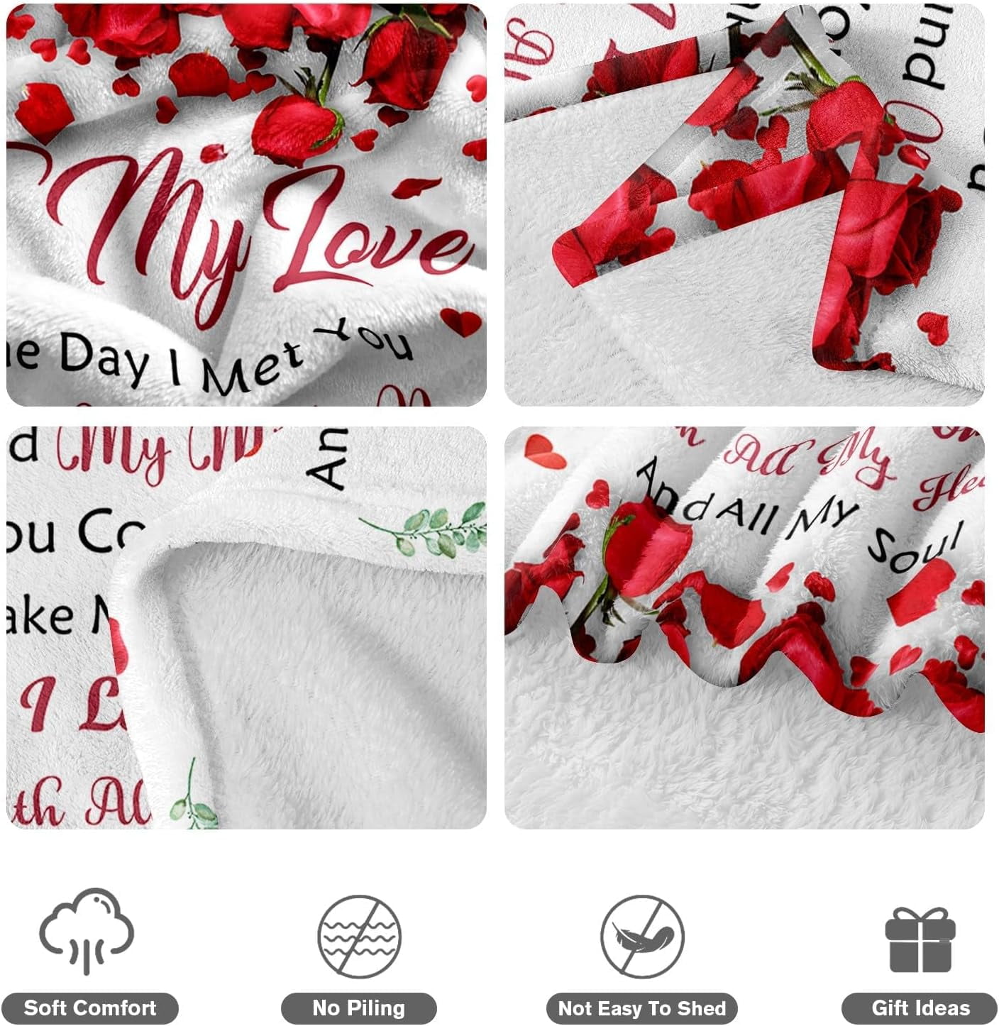 Valentines Gifts for Her, Gifts for Girlfriend, Anniversary Romantic Gifts for Women, I Love You Gifts, Rose Gifts, Christmas Mothers Day Birthday Gifts for Girlfriend, Love Blanket