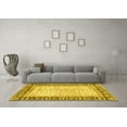 thumbnail image 3 of Ahgly Company Machine Washable Indoor Round Abstract Yellow Modern Area Rugs, 6' Round, 3 of 4