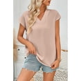 thumbnail image 5 of Lightweight Women's Loose Fit T Shirt V Neck Design Breathable Fabric Tops Solid Color Casual Blouse Comfort Wear, 5 of 9