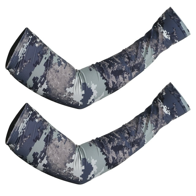 Mangas de Compresión de Codo de Brazo de Protección Solar Unique Bargains Camuflaje Verde Militar Tamaño L