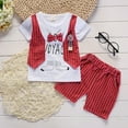thumbnail image 3 of WOYY Infant Boy Summer Outfit Sets Short Sleeved Graphic T Shirt Denim Shorts Set Outfits, 3 of 3