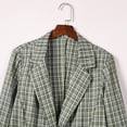 thumbnail image 5 of Ozmmyan Women's Casual Long Sleeve Shirt Plaid Print Long Sleeve V-neck Blazer Coat, 5 of 8